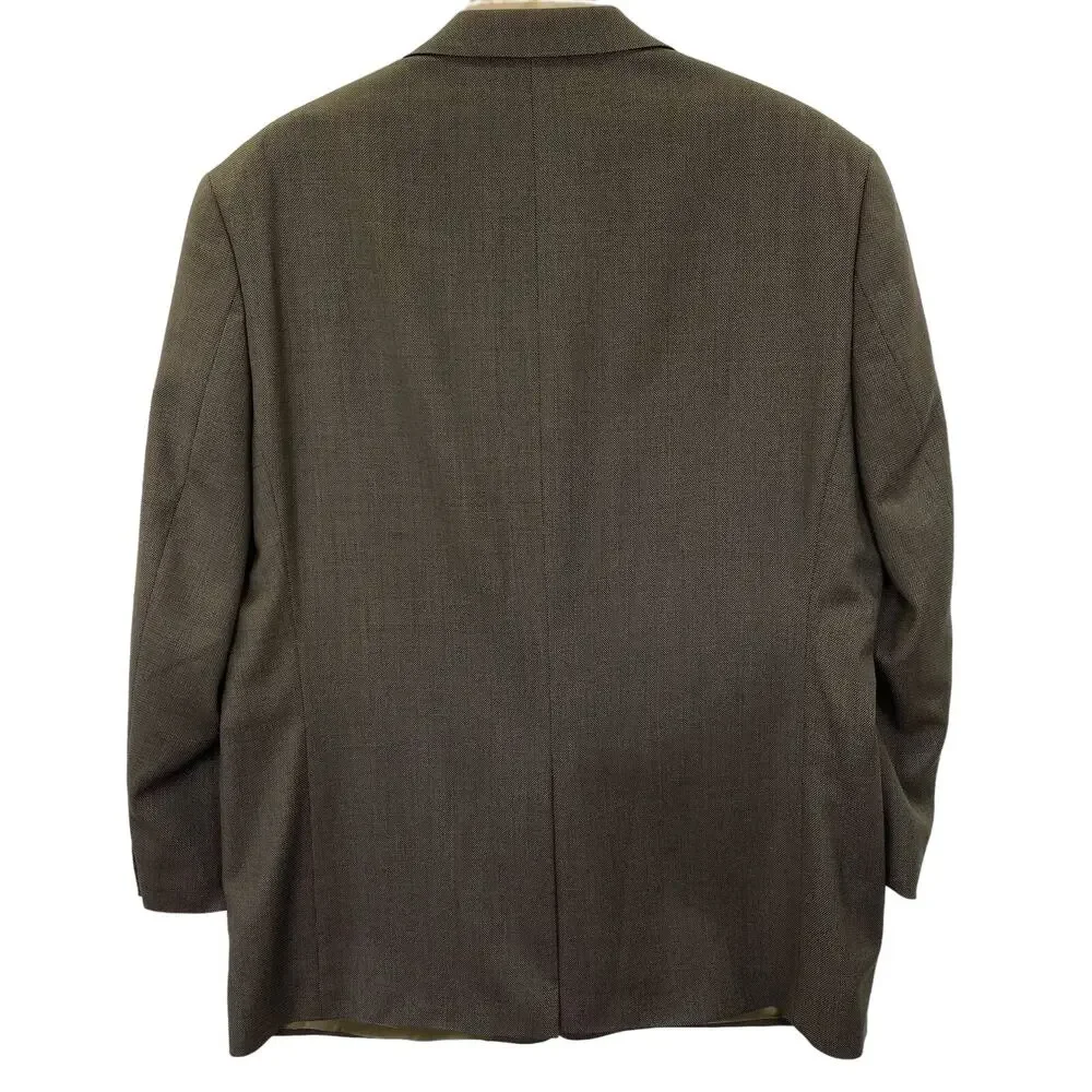 Lauren Ralph Lauren Men's Blazer Sz 46R Brown Houndstooth 100% Wool